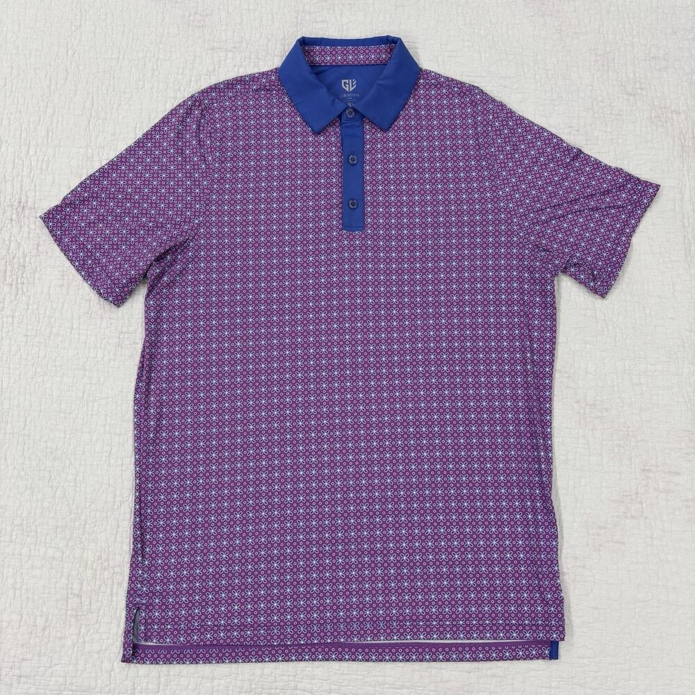 Graham Luxe Leighton Polo Mens size Medium Bright Purple